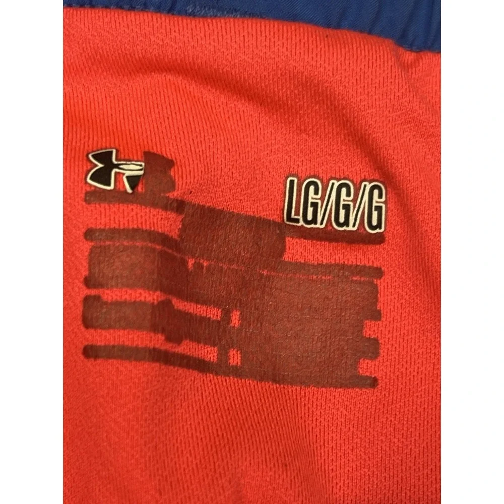 Women's‎ Under Armour Pink/Orange Running Athletic Shorts Lined Size L Large